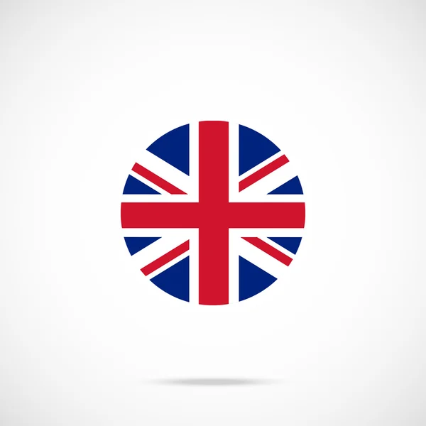 United Kingdom flag round icon. UK flag icon with accurate official color scheme — Stock Vector