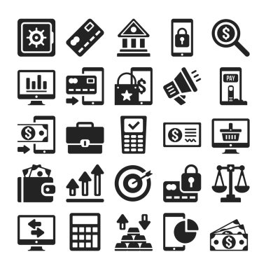 İş ve bankacılık simgeleri ayarlandı