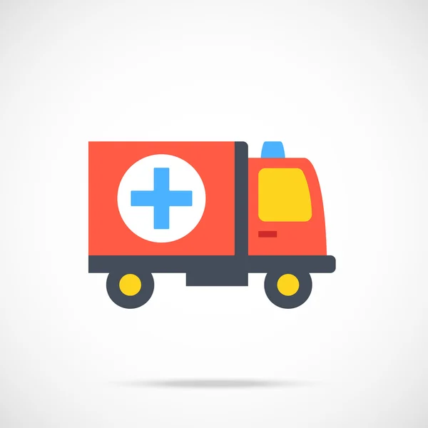 Vector ambulance icon. Modern flat design vector illustration — Stock Vector
