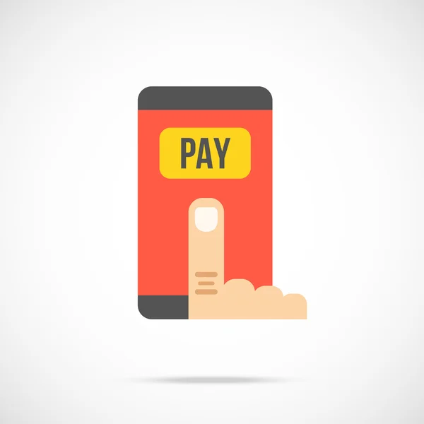 Πληρωματική πληρωμή με εικονίδιο smartphone. Σύγχρονη επίπεδη σχεδίαση διανυσματική απεικόνιση — Διανυσματικό Αρχείο
