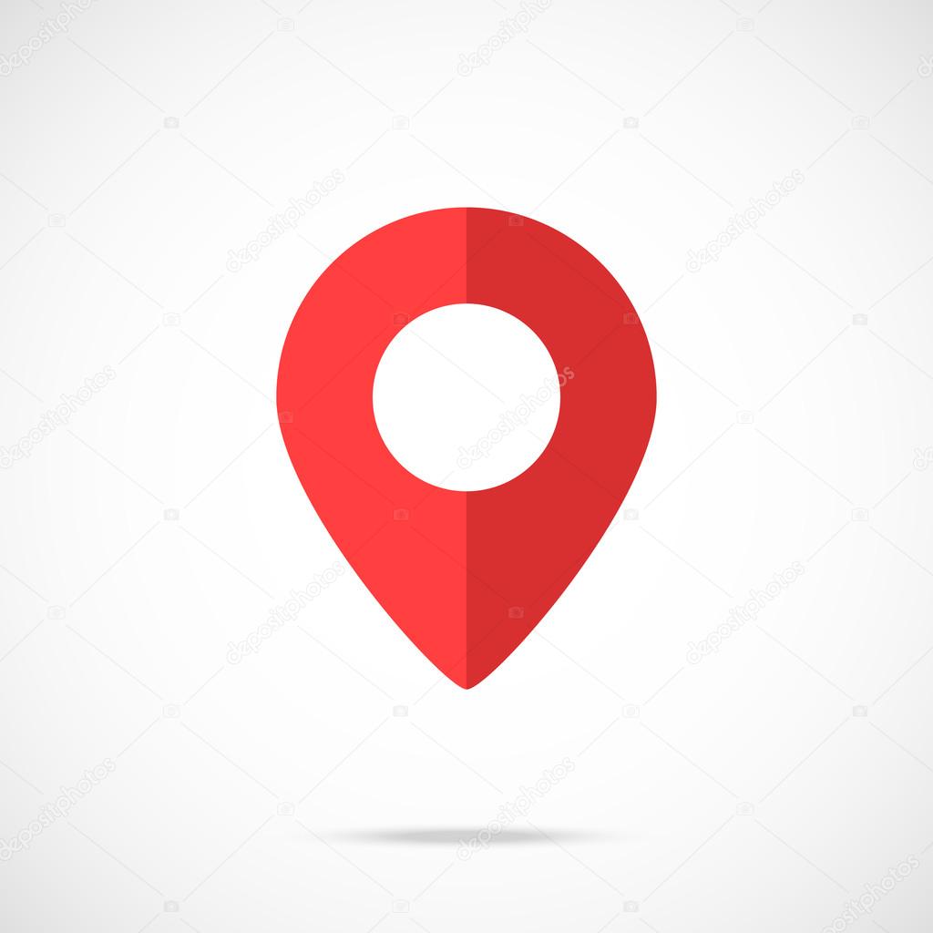 Vector map pointer, map pin icon. Modern flat design vector illustration concept for web banners, mobile app, web sites, printed materials, infographics. Vector icon isolated on gradient background