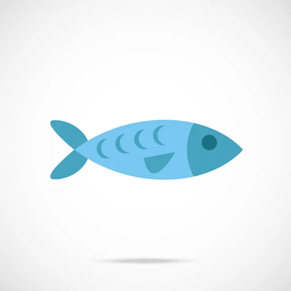 Vector fish icon. Flat design vector illustration — Stock Vector