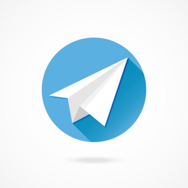 Kağıt Uçak düz tasarım vektör simgesi