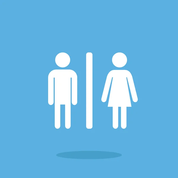 WC pictogram. Man en vrouw. Toilet vector pictogram — Stockvector