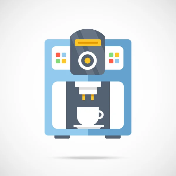 Plat koffie machine-symbool — Stockvector