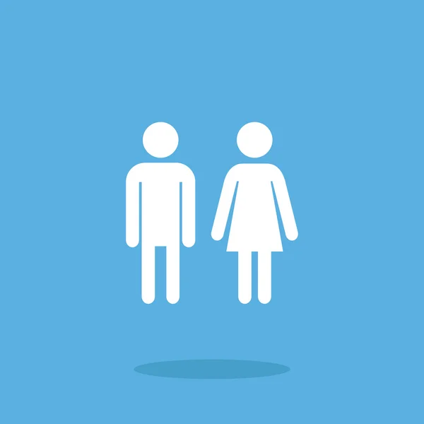 Vector pictogram voor man en vrouw. Wit pictogram voor man en vrouw. Moderne platte ontwerp vectorillustratie — Stockvector