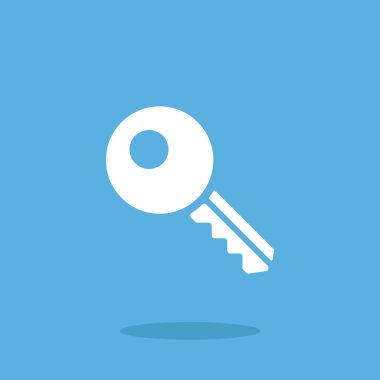 Beyaz anahtar simgesi. Vektör anahtar sembol. Vektör çizim