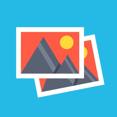 Vektör fotoğraf simge. İki fotoğraf illüstrasyon vektör