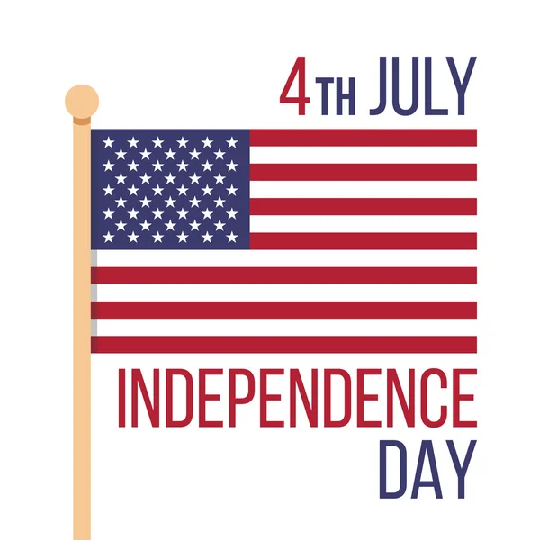 4 juli vakantie achtergrond. Amerikaanse onafhankelijkheidsdag. Amerikaanse vlag en titel. Officiële vlag kleuren. Plat ontwerp vector illustratie Vectorbeelden