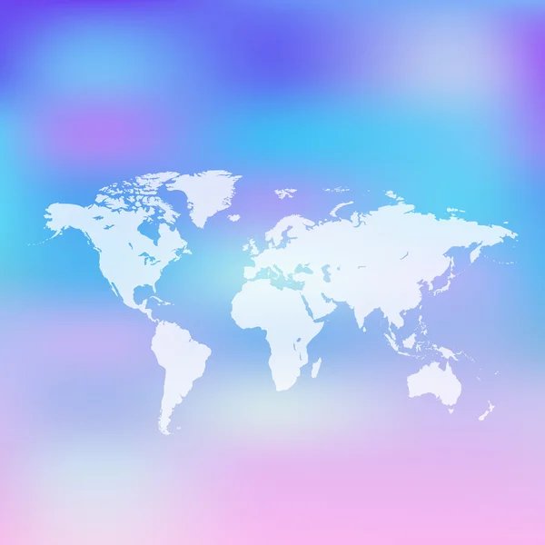 Mappa del mondo. Illustrazione vettoriale isolata su sfondo sfocato alla moda — Vettoriale Stock