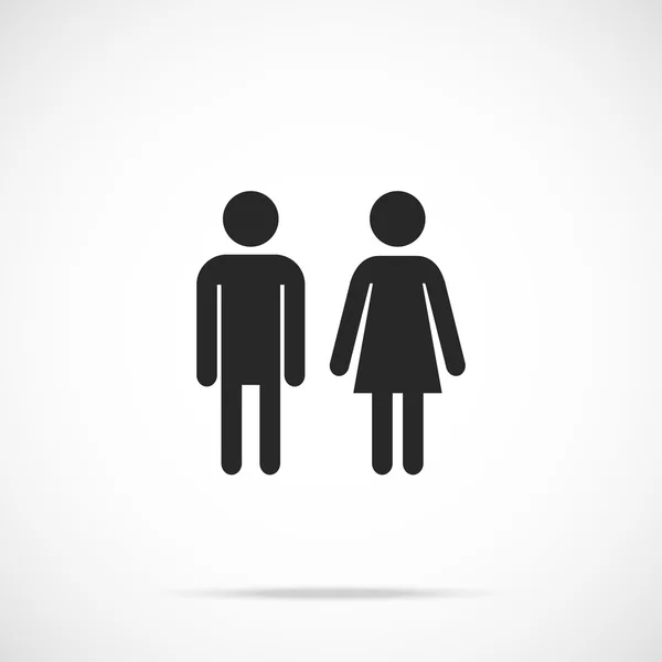Vector pictogram voor man en vrouw. Zwart pictogram — Stockvector