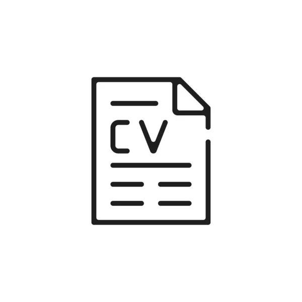 Ikonen Arbetsdokument Meritförteckningar Vektorlinjerikon — Stock vektor