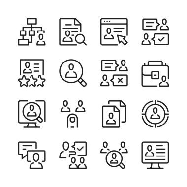 Kelle avlama çizgisi simgeleri hazır. Modern grafik tasarım kavramları, basit ana hatlar ögeleri koleksiyonu. Vektör satırı simgeleri