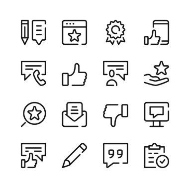 Simgeleri gözden geçir. Vektör çizgisi simgeleri. Basit özet sembolleri ayarlandı