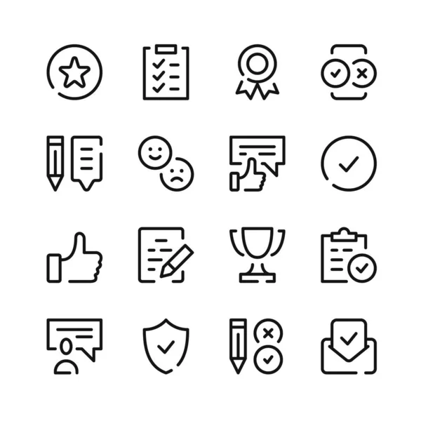 Iconos Satisfacción Del Cliente Iconos Línea Vectorial Conjunto Símbolos Contorno — Archivo Imágenes Vectoriales