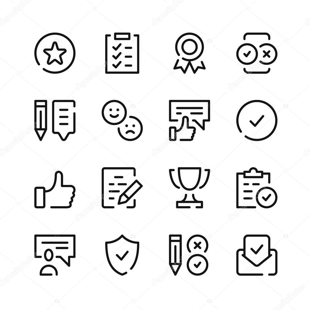 Customer satisfaction icons. Vector line icons. Simple outline symbols set