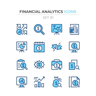 Financial analytics icons. Vector line icons set. Premium quality. Simple thin line design. Modern outline symbols collection, pictograms.