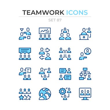 Teamwork icons. Vector line icons set. Premium quality. Simple thin line design. Modern outline symbols collection, pictograms.