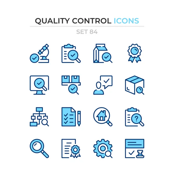 Quality Control Icons Vector Line Icons Set Premium Quality Simple — 图库矢量图片