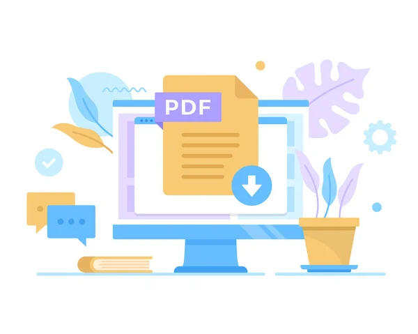 Pdf File Icon Computer Screen Pdf Icon Vector Illustration Download — Vettoriale Stock