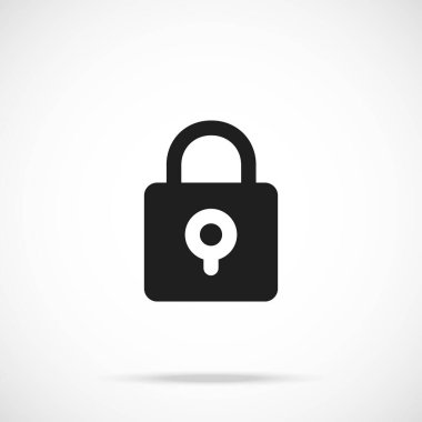 Vektör kilidi simgesi. - Güvenlik. Modern gradyan arkaplanda izole edilmiş siyah sembol