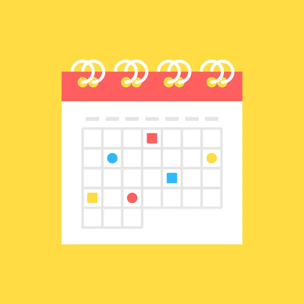 Kalender Vectoricoon Vlakke Constructie — Stockvector