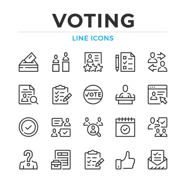Набір Піктограм Голосування Сучасні Контурні Елементи Концепції Графічного Дизайну Проста — стоковий вектор
