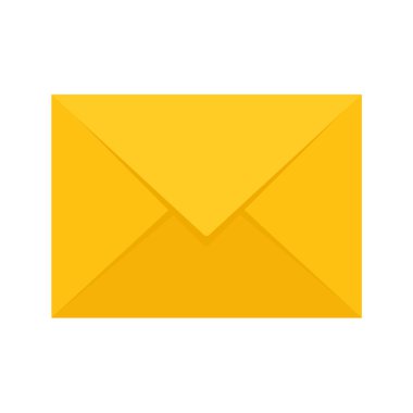 Vector Yellow Envelope Flat Icon clipart