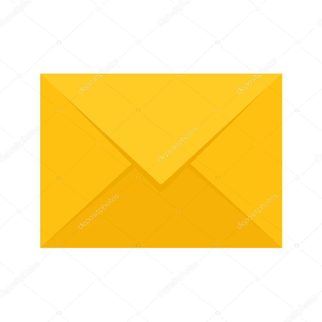 Vector Yellow Envelope Flat Icon