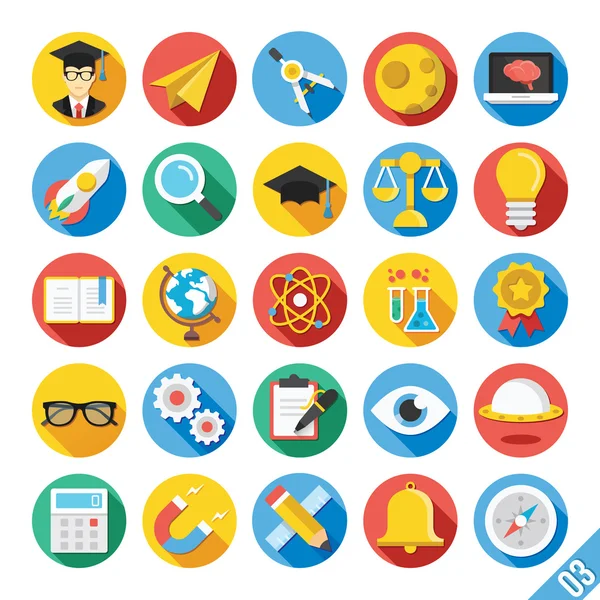 3 modern vektör düz Icons set