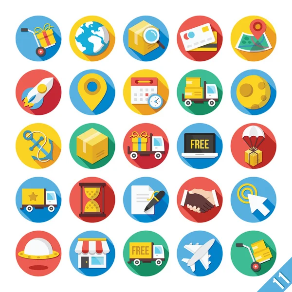 Modern Vector Flat Icons Set 11 — Stock Vector