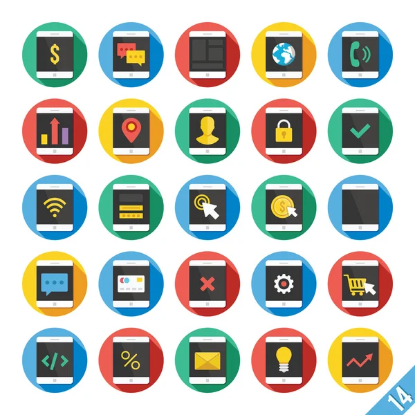 Conjunto de iconos planos vectoriales modernos 14 — Vector de stock