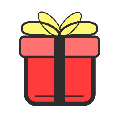 Stok vector renk hediye düz simgesi