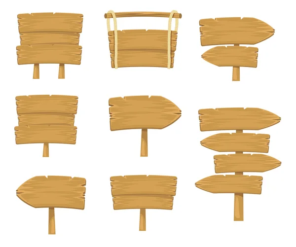 Стокові векторні дерев'яні вивіски простий набір Стокова Ілюстрація