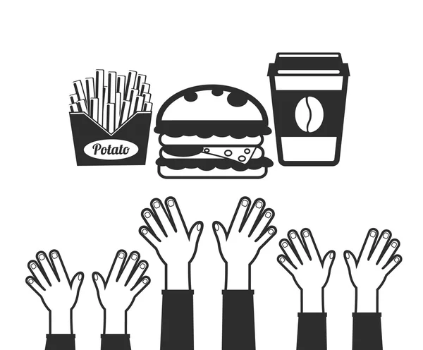 Image vectorielle plat fast food design icon set — Image vectorielle