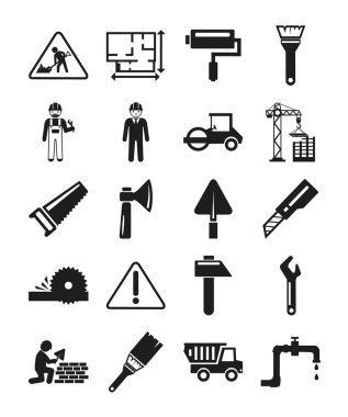 Hisse senedi vektör inşaat piktogram basit siyah Icon set