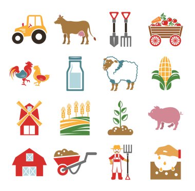 Hisse senedi vektör renk sembol çiftlik Icon set