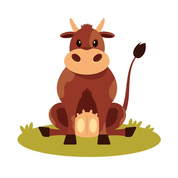 Vector cow flat icon — Stock Vector