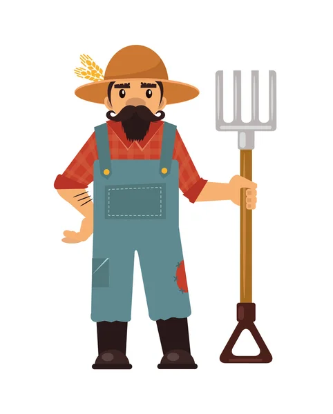 Farmář plochý ilustrace — Stockový vektor
