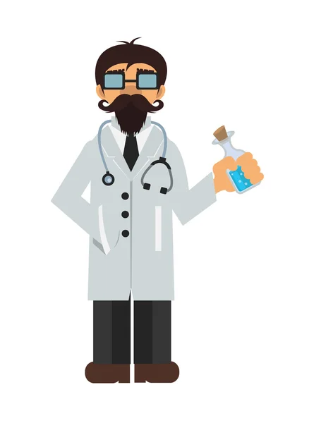 Vector cartoon doctor flat icon — Stock Vector