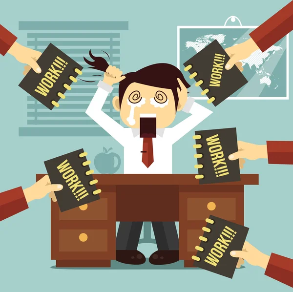 Zor iş. Vektör düz iş illustratuin