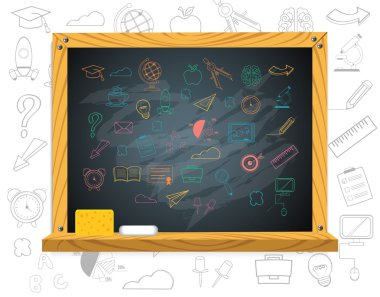 Okul yönetimi. Vektör eğitim anahat Icon set