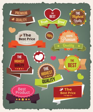 vektör renkli çıkartmalar etiketleri ve rozetleri