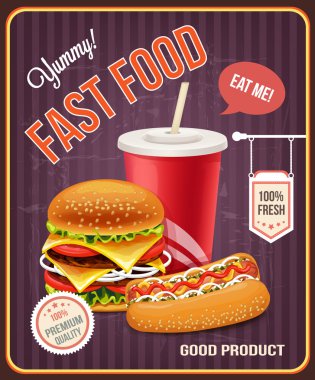 Fast food vektör afiş
