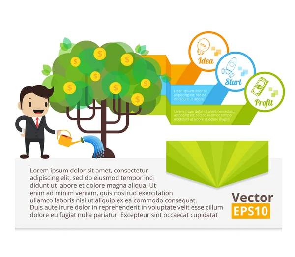 Bedrijf banner. Platte vectorillustratie — Stockvector