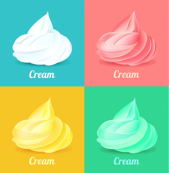 Slagroom. Vector illustratie set — Stockvector