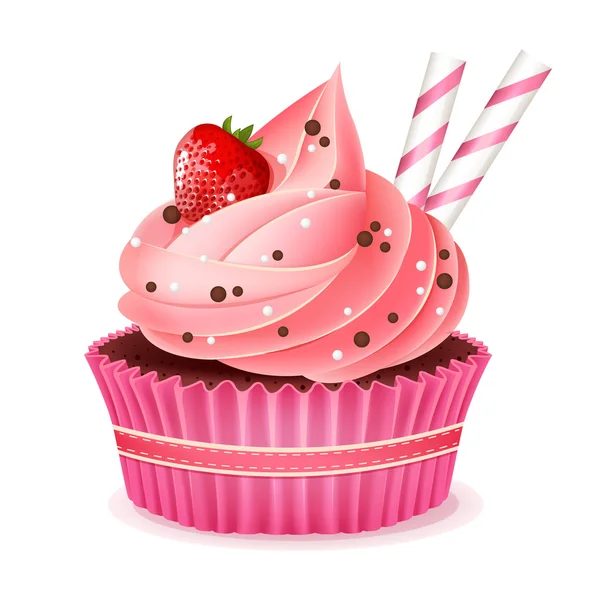 Cupcake vektoros illusztráció — Stock Vector