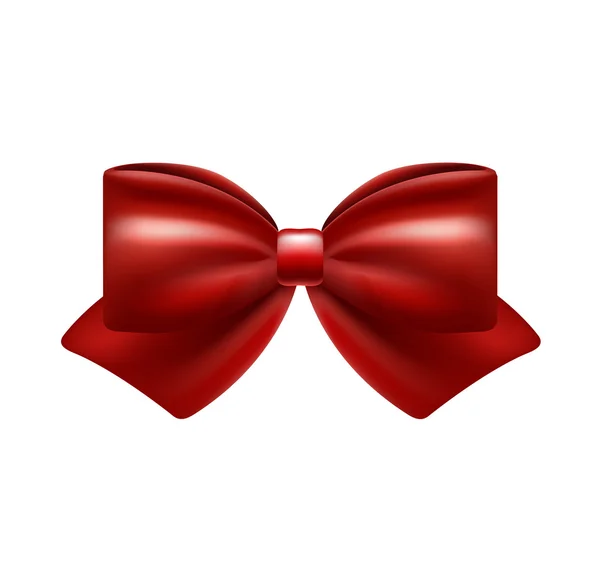 Red realistic bow. Vector illustration — Stock Vector