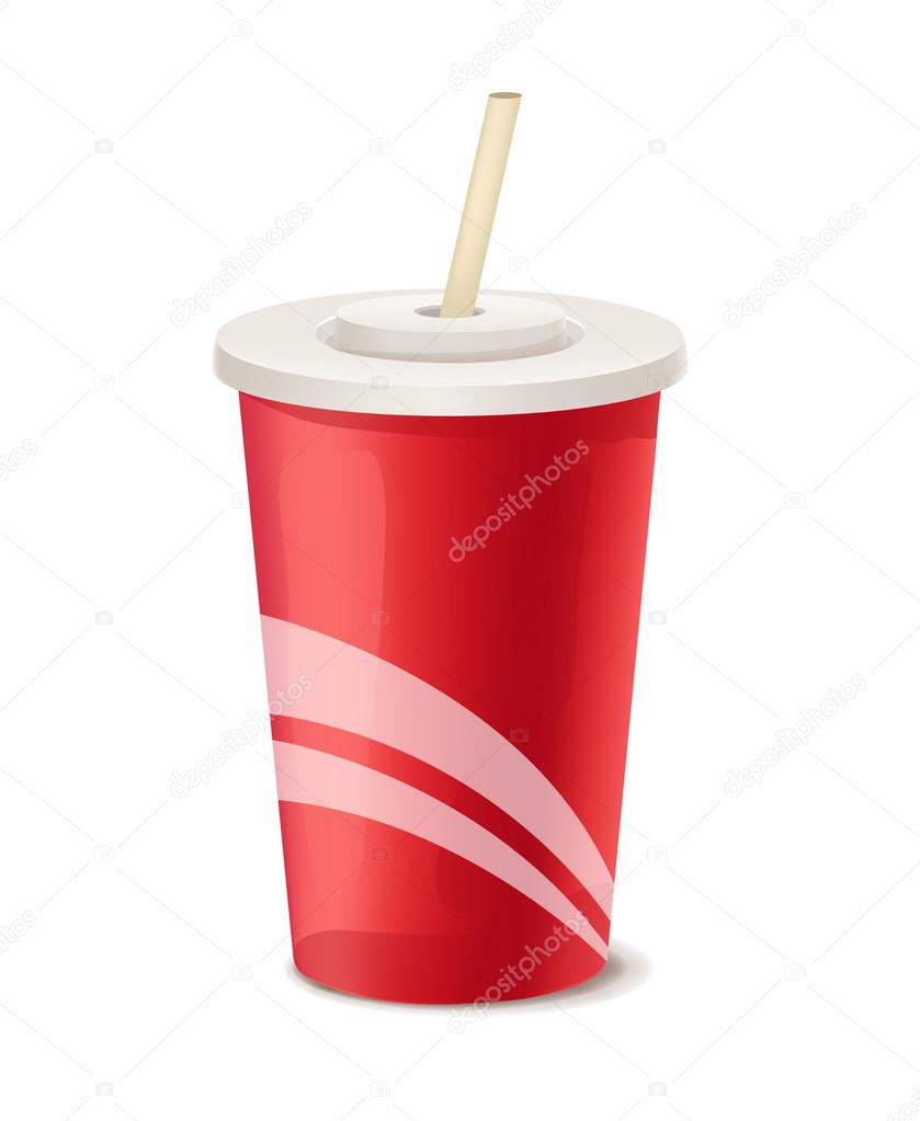 Red paper cup vector template