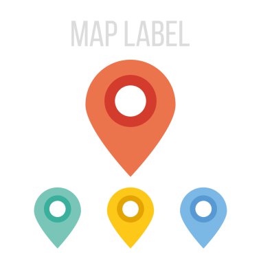 Vektör harita etiket simgeler